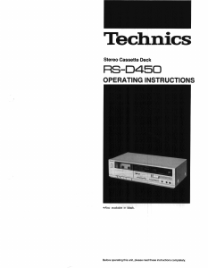 Manual Technics RS-D450 Cassette Recorder