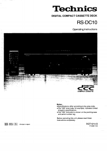 Manual Technics RS-DC10 Cassette Recorder