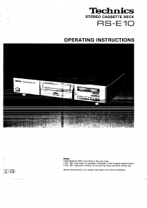 Handleiding Technics RS-E10 Cassetterecorder