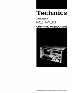 Manual Technics RS-M03 Cassette Recorder