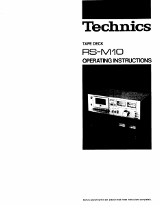 Handleiding Technics RS-M10 Cassetterecorder