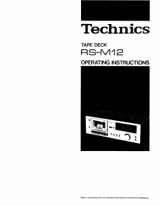 Handleiding Technics RS-M12 Cassetterecorder