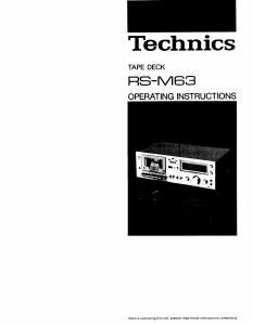 Handleiding Technics RS-M63 Cassetterecorder