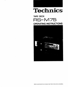 Handleiding Technics RS-M75 Cassetterecorder