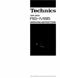 Manual Technics RS-M85 Cassette Recorder