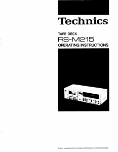 Manual Technics RS-M215 Cassette Recorder