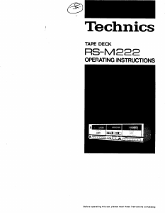 Manual Technics RS-M222 Cassette Recorder