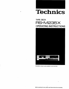 Manual Technics RS-M235 Cassette Recorder