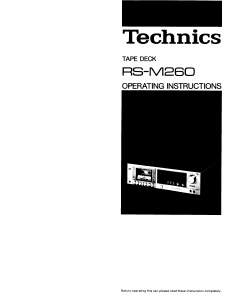 Manual Technics RS-M260 Cassette Recorder