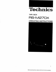 Handleiding Technics RS-M270 Cassetterecorder