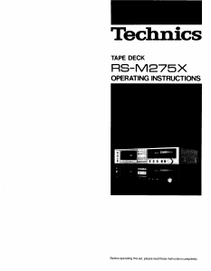 Manual Technics RS-M275 Cassette Recorder