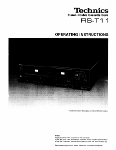 Handleiding Technics RS-T11 Cassetterecorder