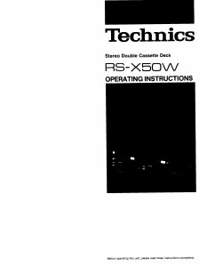 Manual Technics RS-X50W Cassette Recorder