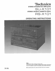 Manual Technics RS-X101 Cassette Recorder