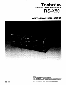 Handleiding Technics RS-X501 Cassetterecorder