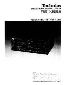Handleiding Technics RS-X888 Cassetterecorder