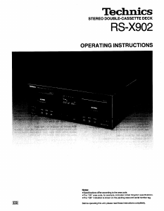 Manual Technics RS-X902 Cassette Recorder