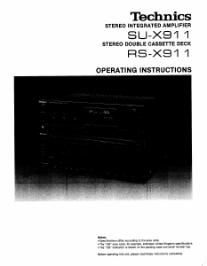 Manual Technics RS-X911 Cassette Recorder