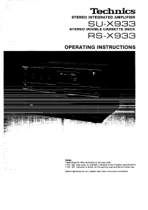 Handleiding Technics RS-X933 Cassetterecorder
