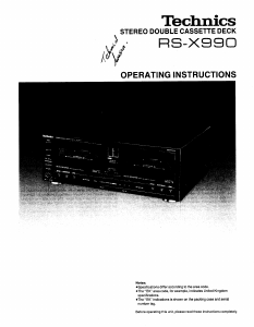 Handleiding Technics RS-X990 Cassetterecorder