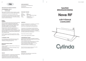 Käyttöohje Cylinda Nova Liesituuletin