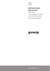 Manual Gorenje ECT322BSC Plită