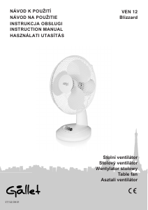 Návod Gallet VEN 12 Ventilátor