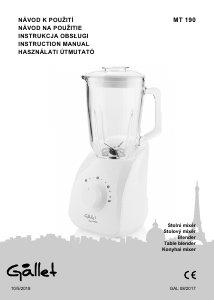 Instrukcja Gallet MT 190 Blender