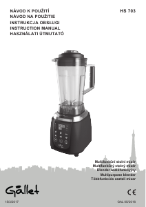 Manual Gallet HS 703 Blender