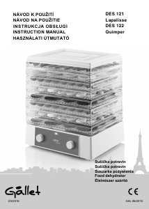 Manual Gallet DES 121 Food Dehydrator