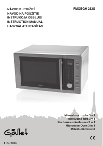 Manual Gallet FMOEGH233S Microwave