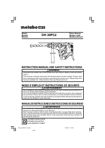 Mode d’emploi Metabo DH 30PC2 Perforateur