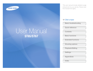 Manual Samsung ST67 Digital Camera