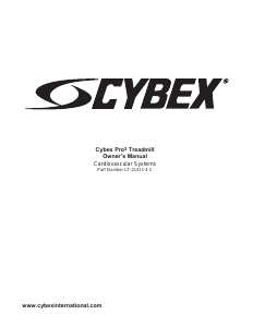 Manual Cybex 530T Pro3 Treadmill