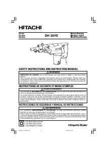 Manual de uso Hitachi DH 38YE Martillo perforador