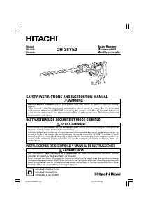 Manual Hitachi DH 38YE2 Rotary Hammer