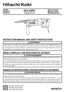 Mode d’emploi Hitachi DH 24PE Perforateur