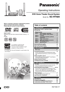Manual Panasonic SC-HT920 Home Theater System