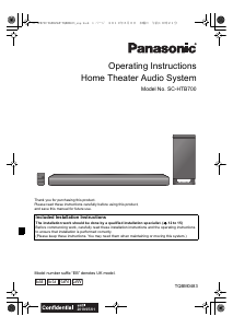 Manual Panasonic SC-HTB700EG Home Theater System