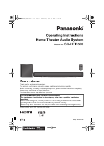 Handleiding Panasonic SC-HTB500EB Home cinema set