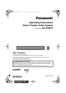 Handleiding Panasonic SC-HTB10GH Home cinema set