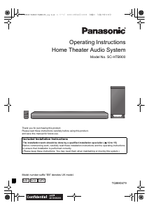 Handleiding Panasonic SC-HTB900GN Home cinema set