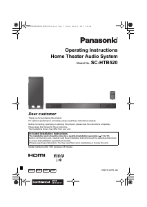 Manual Panasonic SC-HTB520GN Home Theater System