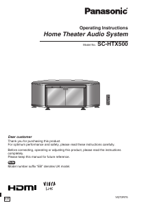 Manual Panasonic SC-HTX500 Home Theater System