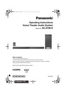 Bruksanvisning Panasonic SC-HTB15EB Hembiopaket