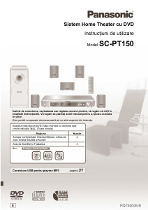 Manual Panasonic SC-PT150 Sistemul home cinema
