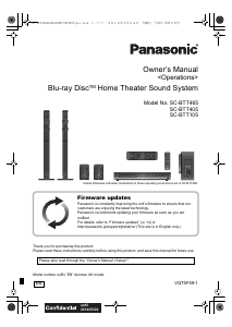 Manual Panasonic SC-BTT105EB Home Theater System
