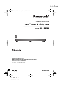 Manual Panasonic SC-HTE180GN Home Theater System