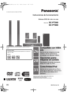 Manual de uso Panasonic SC-PT860 Sistema de home cinema