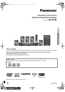 Bruksanvisning Panasonic SC-PT90EB Hembiopaket
